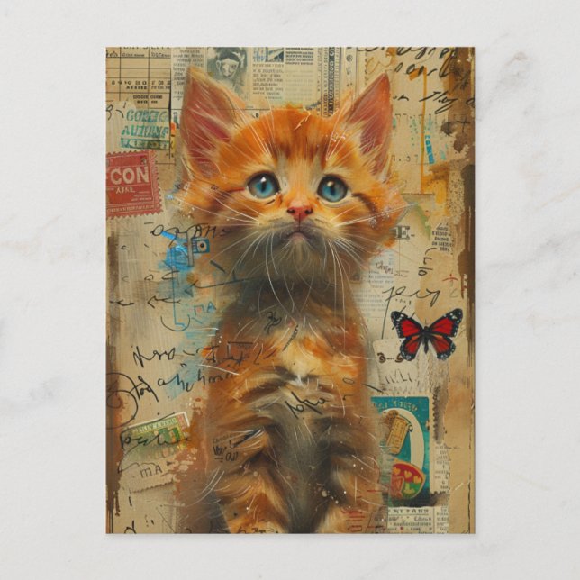 Postal Postcarta de la escuela Cute Ginger Kitten (Anverso)