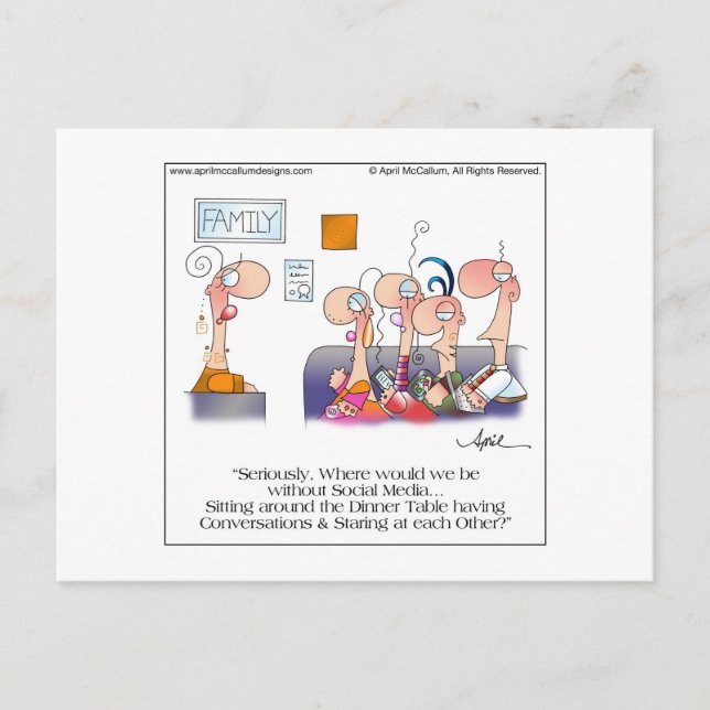 Postal Postcarta de la FAMILIA DINNER por April McCallum (Anverso)