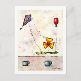 Postal Postcarta de la flor morada de cometa