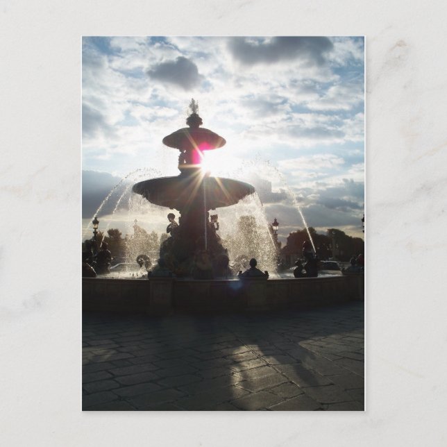 Postal Postcarta de la fuente de París (Anverso)