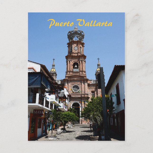 Postal Postcarta de la Iglesia de Puerto Vallarta (Anverso)