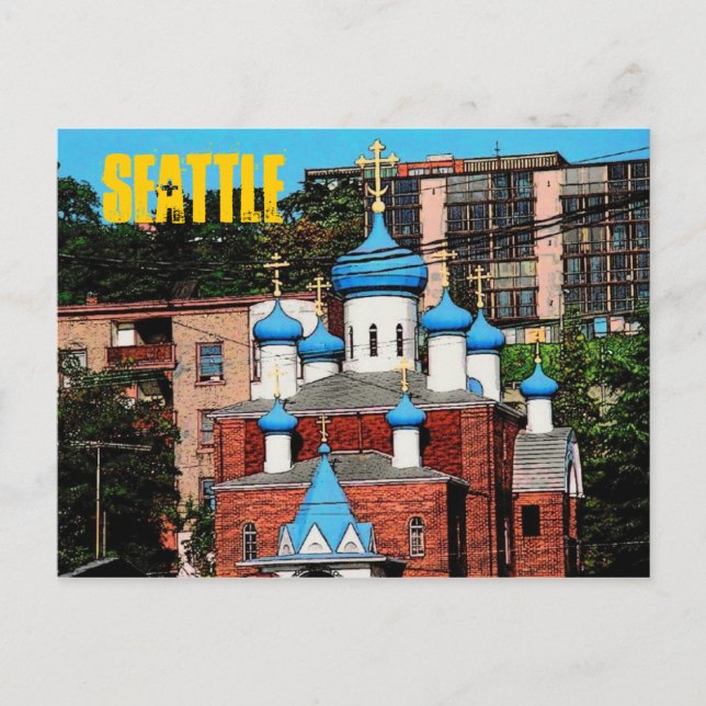 Postal Postcarta de la Iglesia Griega de Seattle (Anverso)