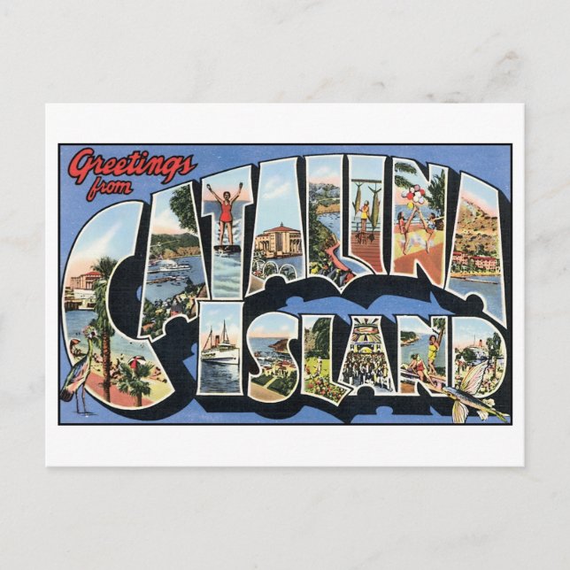 Postal Postcarta de la isla catalina de la vieja época (Anverso)
