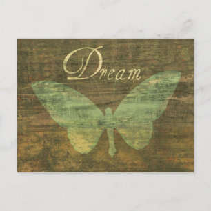Postal Postcarta de la mariposa del sueño de bronce