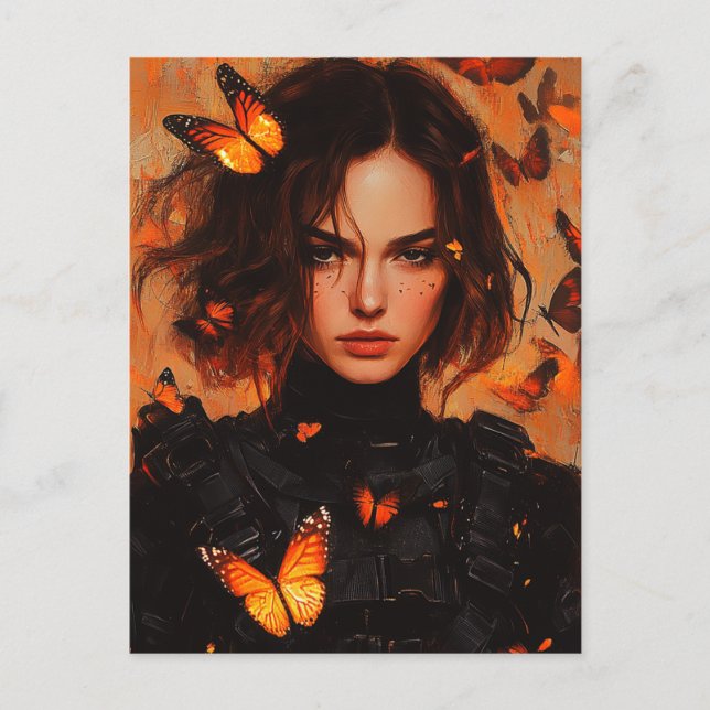 Postal Postcarta de la mujer mariposa (Anverso)