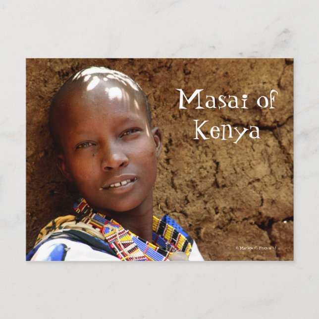 Postal Postcarta de la mujer masai de Kenia (Anverso)