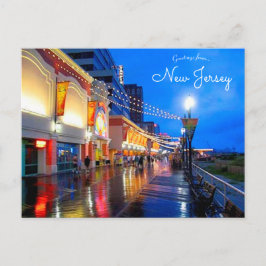 Postal Postcarta de la pasarela húmeda de Atlantic City N