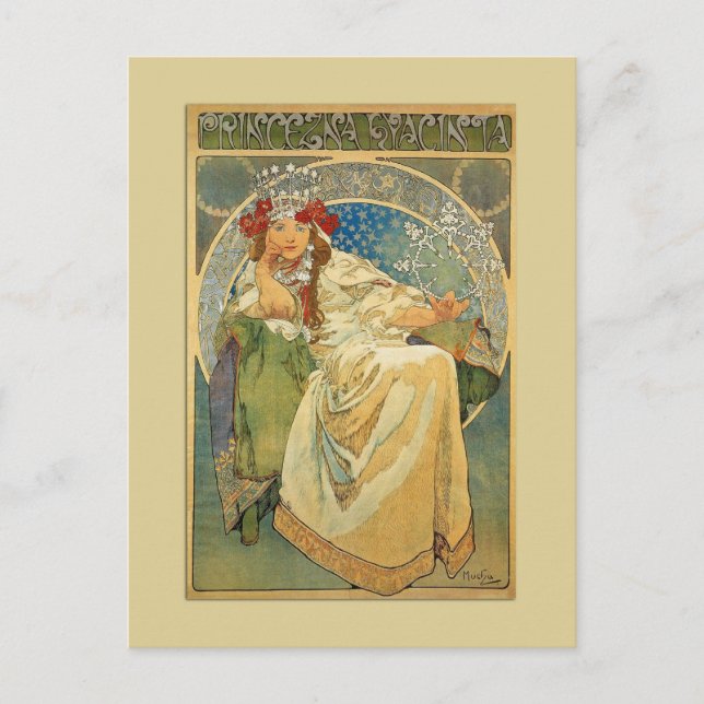 Postal Postcarta de la princesa Art Nouveau (Anverso)