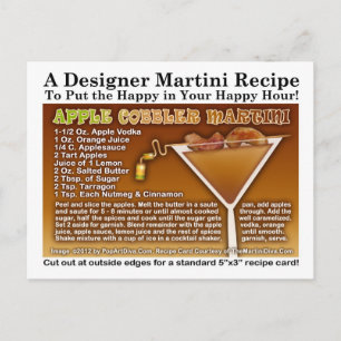 Postal Postcarta de la receta Apple Cobbler Martini