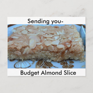 Postal Postcarta de la receta de Almond Slice