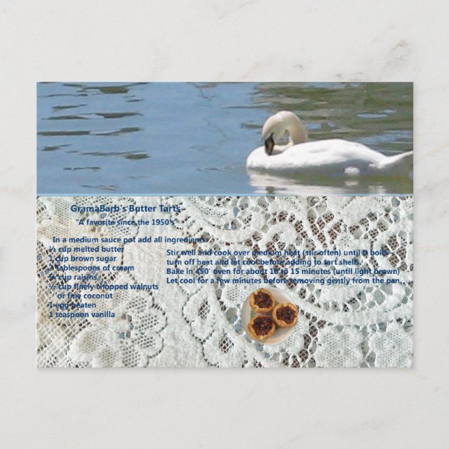 Postal Postcarta de la receta de arte para mantequilla (Anverso)