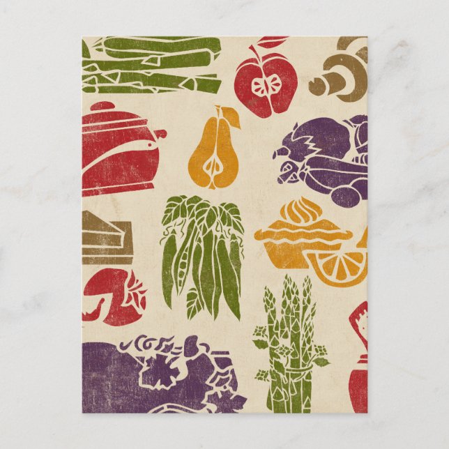 Postal Postcarta de la receta de celebración de comida (Anverso)