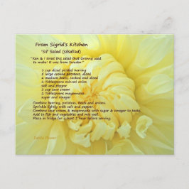 Postal Postcarta de la receta de ensalada de Sil