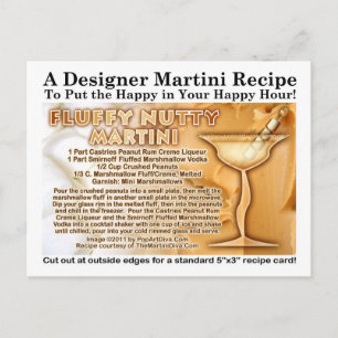 Postal Postcarta de la receta de Fluffy Nutty Martini