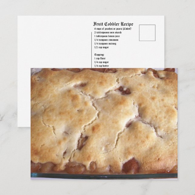 Postal Postcarta de la receta de Fruit Cobbler (Anverso / Reverso)