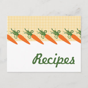 Postal Postcarta de la receta de Gingham Carrot
