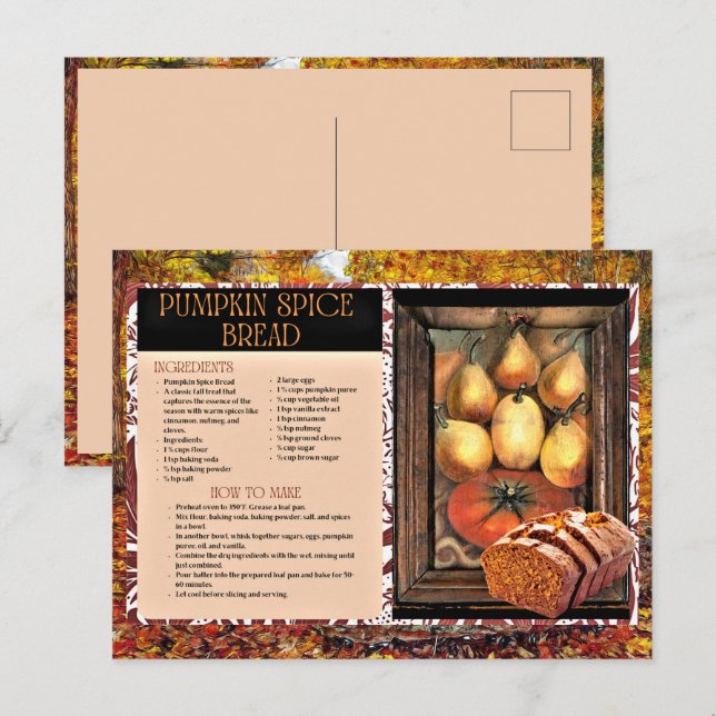 Postal Postcarta de la receta de la Navidad de pan de esp (Anverso / Reverso)
