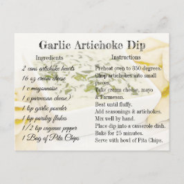 Postal Postcarta de la receta de la salsa de ajo