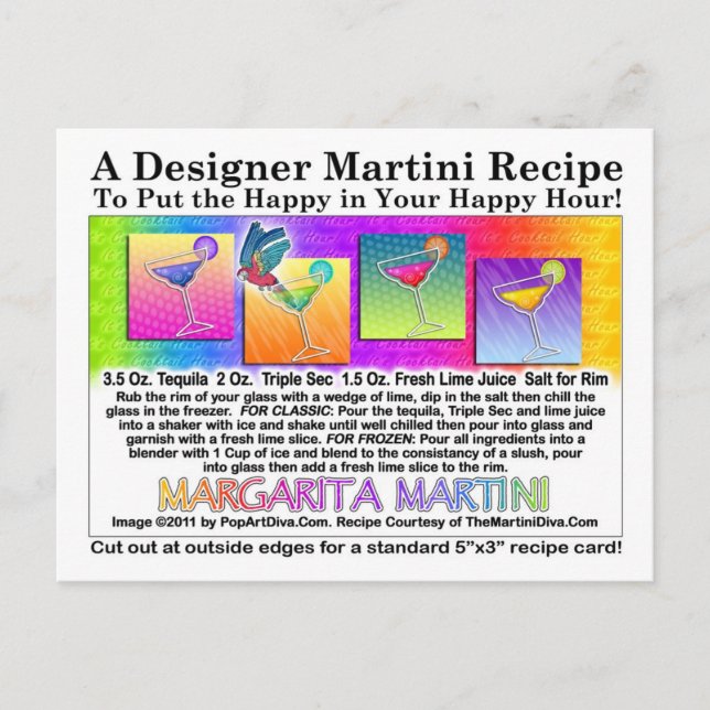 Postal Postcarta de la receta de Margarita Martini (Anverso)