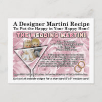 Postcarta de la receta de Martini boda