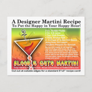 Postal Postcarta de la receta de Martini de Halloween de