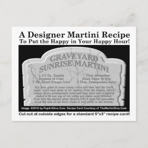 Postal Postcarta de la receta de Martini de Halloween en