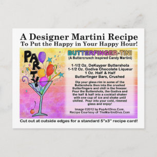 Postal Postcarta de la receta de Martini para el dedo-But