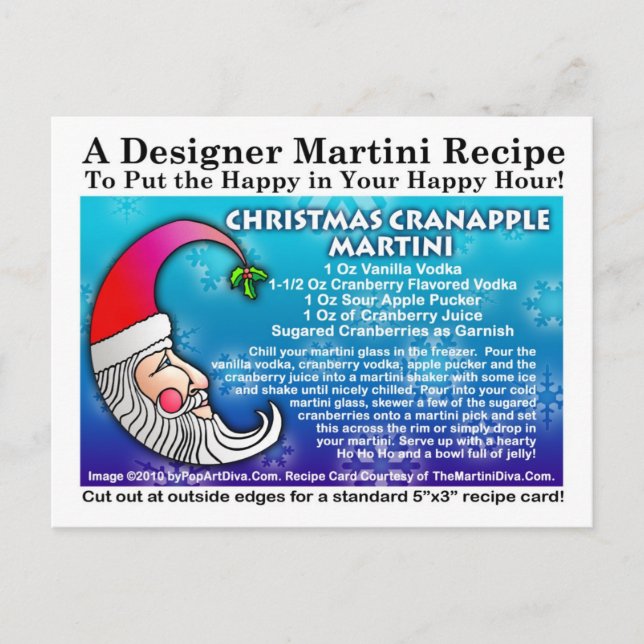 Postal Postcarta de la receta de Martini para navidades C (Anverso)