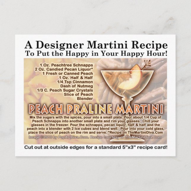 Postal Postcarta de la receta de Martini praline (Anverso)