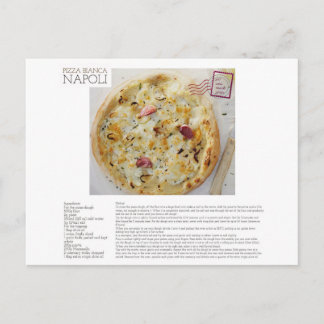Postal Postcarta de la receta de NAPOLI Pizza Bianca