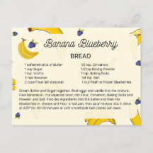 Postcarta de la receta de pan de Berry azul banane