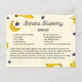 Postal Postcarta de la receta de pan de Berry azul banane