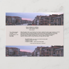 Postal Postcarta de la receta de postre italiana