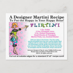 Postal Postcarta de la receta Flirtini Martini