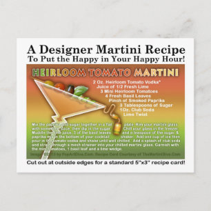 Postal Postcarta de la receta Heirloom Tomato Martini
