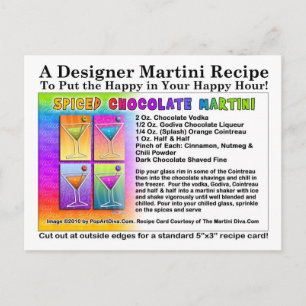 Postal Postcarta de la receta Martini de chocolate picado