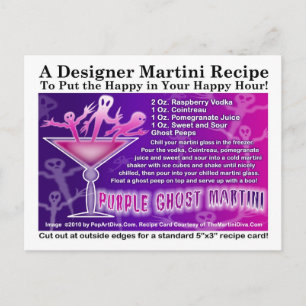 Postal Postcarta de la receta martini de Halloween