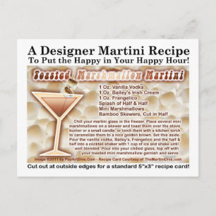 Postal Postcarta de la receta Martini de malvavisco tosta