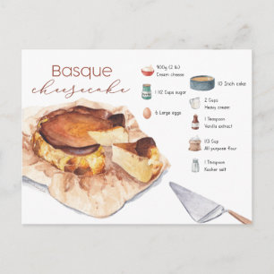 Postal Postcarta de la receta vasca de queso