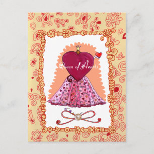 Postal Postcarta de la Reina de los Corazones