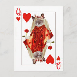 Postal Postcarta de la Reina de los Corazones de Gatito