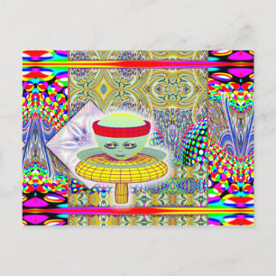 Postal Postcarta de la Reina del Pueblo Mushroom