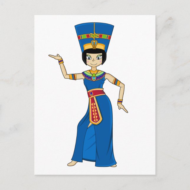 Postal Postcarta de la reina egipcia Nefertiti (Anverso)