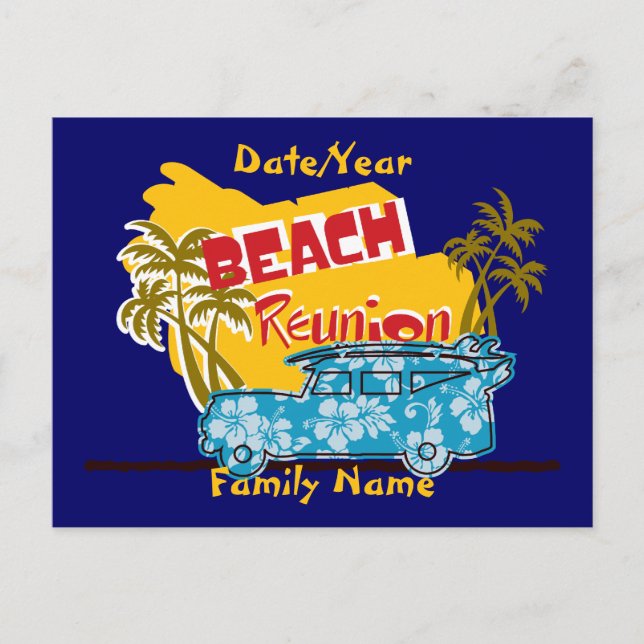 Postal Postcarta de la reunión de la familia Summer Fun B (Anverso)