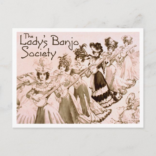 Postal Postcarta de la sociedad del banjo de las damas (Anverso)