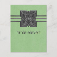 Postcarta de la tabla de borde del medallón verde