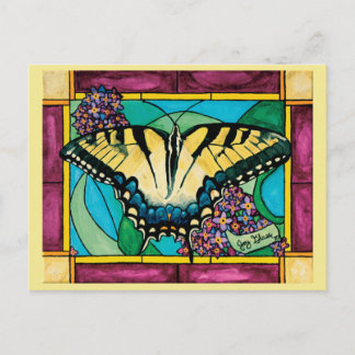 Postal Postcarta de la ventana de swallowtail