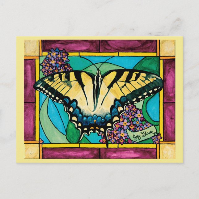 Postal Postcarta de la ventana de swallowtail (Anverso)