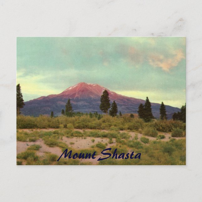Postal Postcarta de la Vintage de Mount Shasta (Anverso)