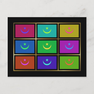 Postal Postcarta de las banderas multihumorísticas de Mau